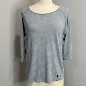 Under Armour 3/4 Sleeve Tee Light Gray Medium Activewear